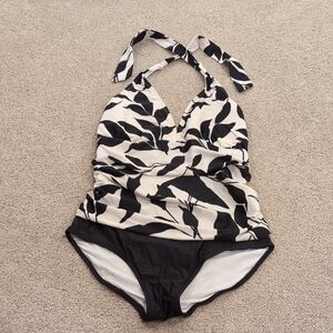 Black and White One Piece Swimsuit